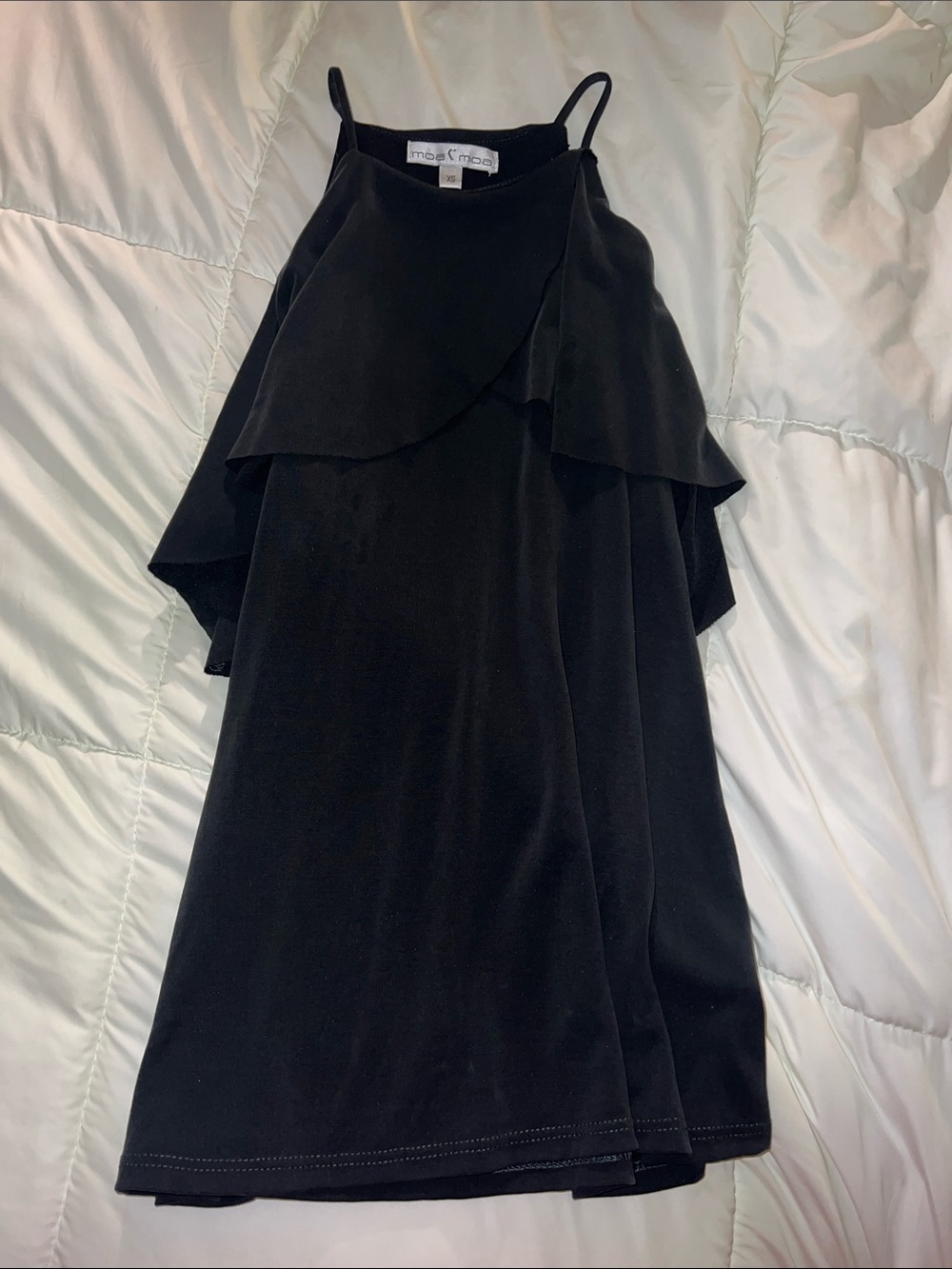 Moa Moa Grey High Neck Sting Band Flowy Shirt
